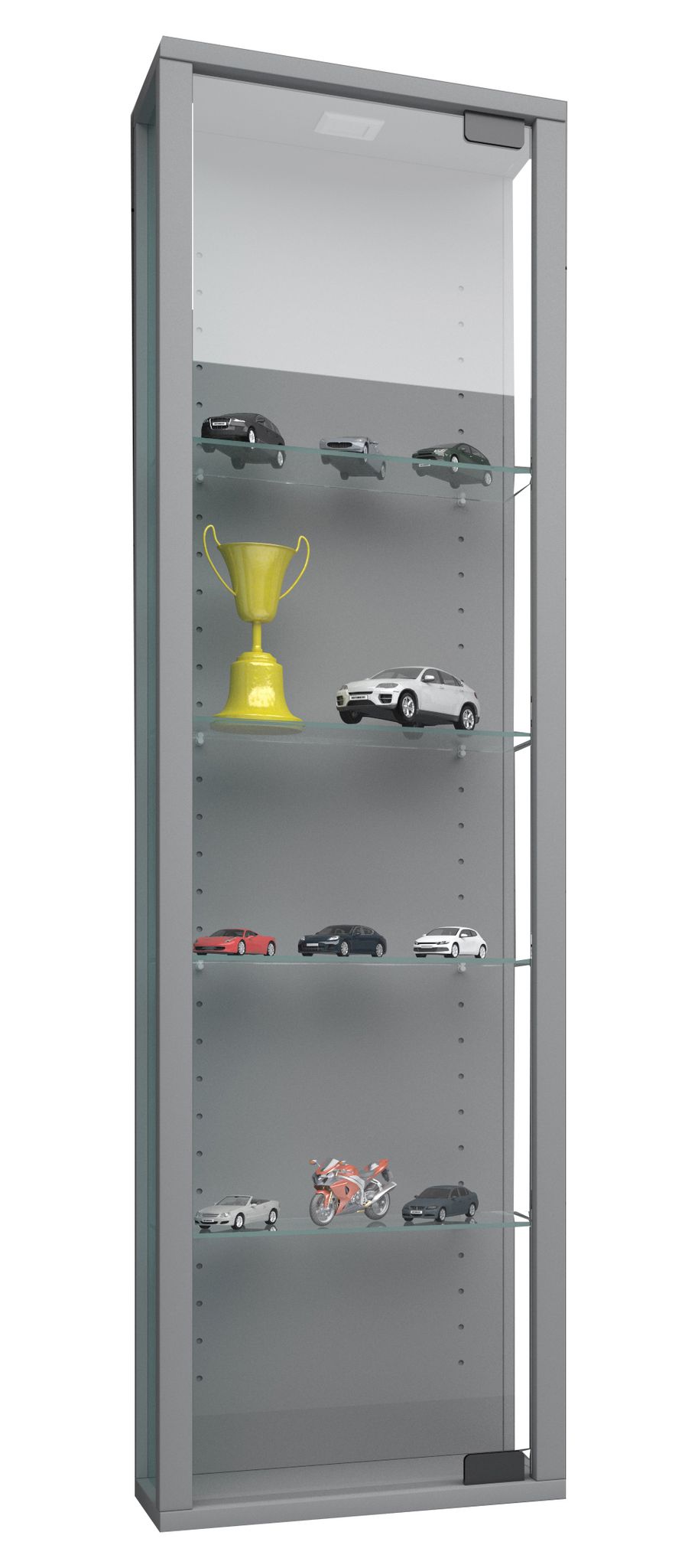 Vitrine murale Stano H. 115 x L. 33 x P. 18 cm Argent