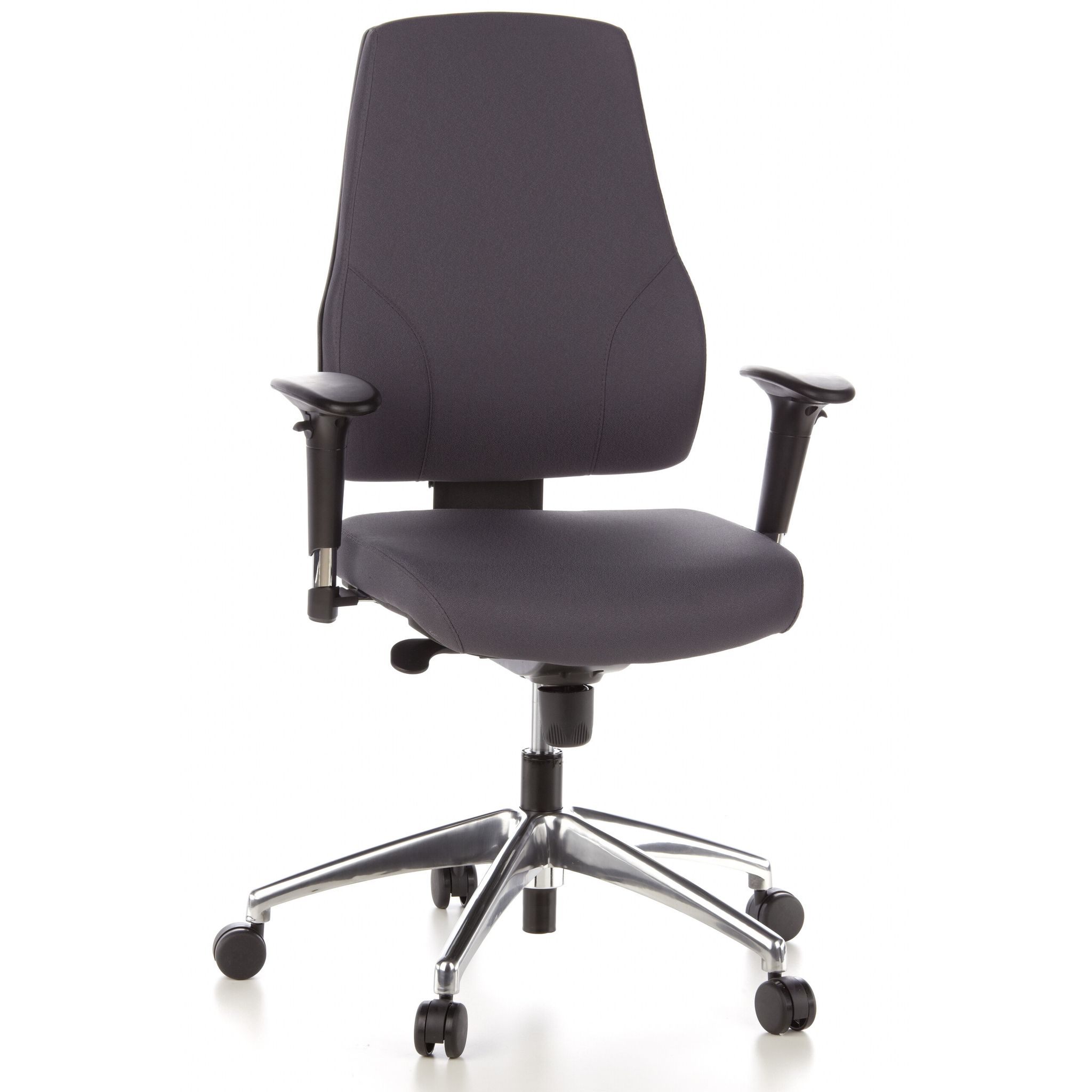 Bürostuhl / Drehstuhl Pro-tec 200 Stoff Anthrazit Alu Poliert Hjh Office
