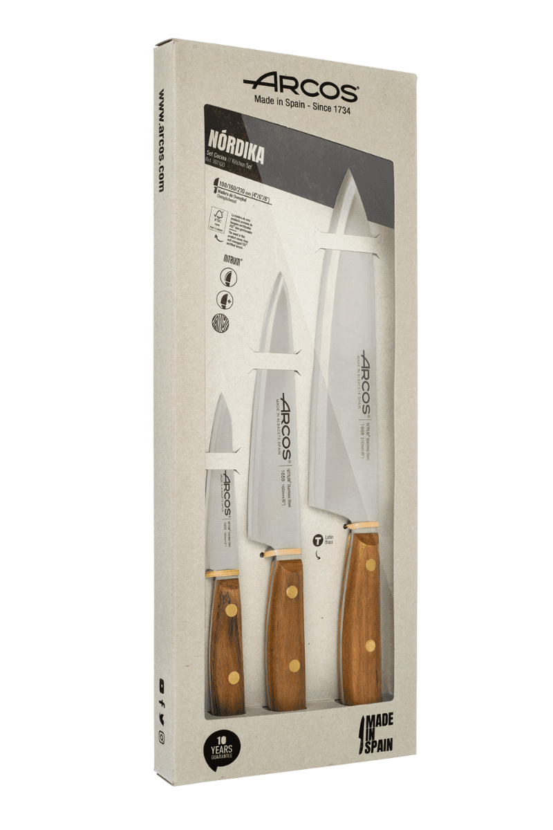 Arcos Braun Küchenmesser Set Nórdika Serie Von 3 Stück