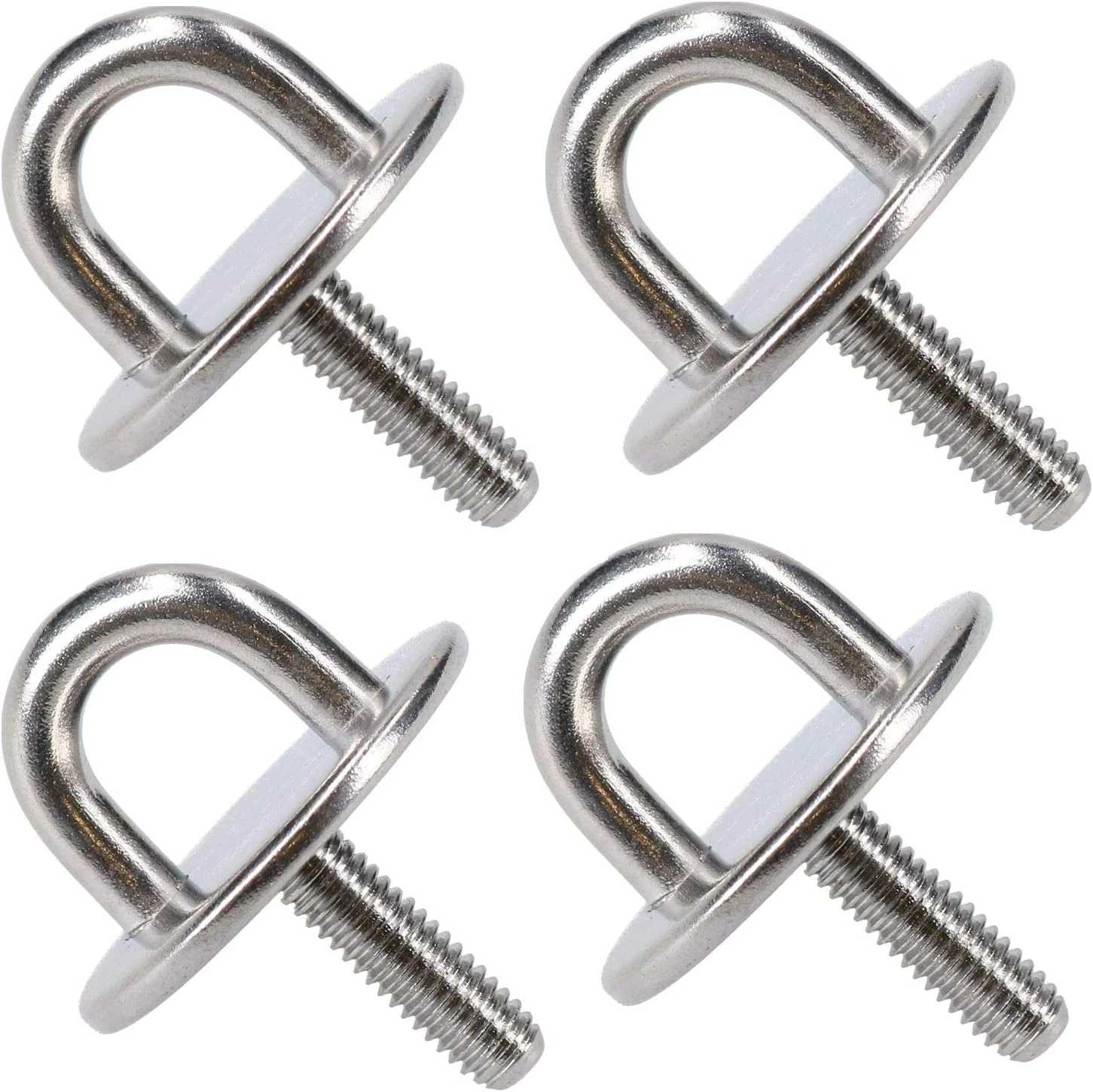 Lot de 4 œillets d'arrimage ronds en acier inoxydable 304, filetage M6, diamètre 23 mm