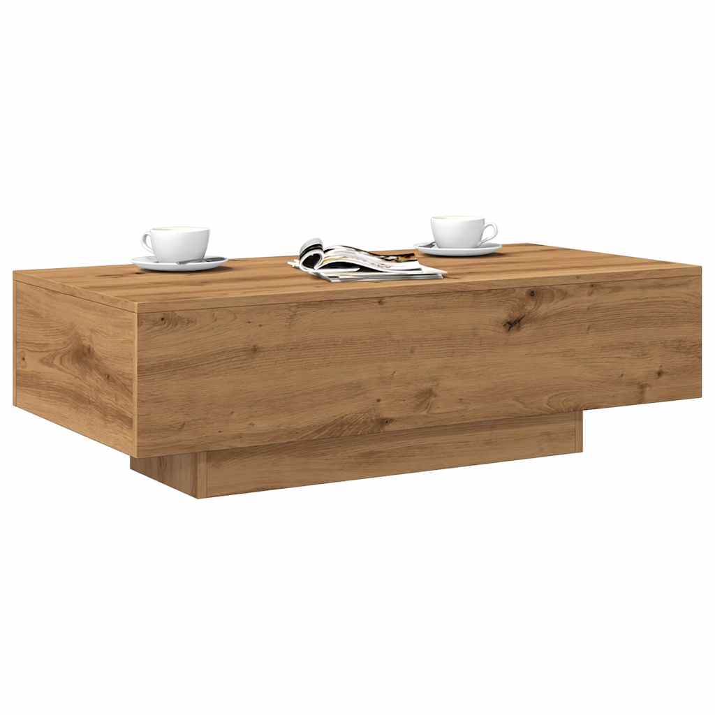 Table Basse Chêne Artisanal 100x49,5x31 Cm Bois D'Ingénierie Vidaxl