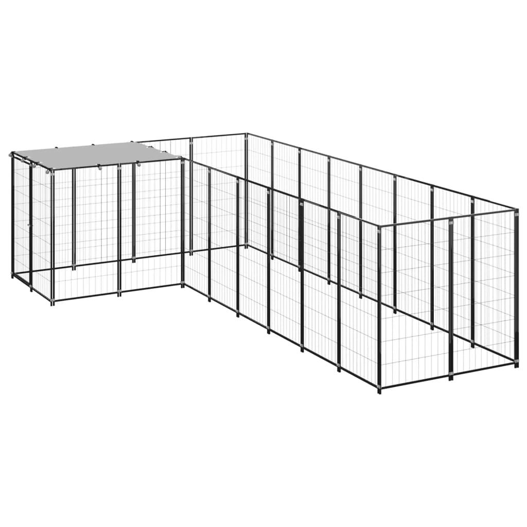 Vidaxl Schwarz Hundezwinger 6,05 M² Stahl