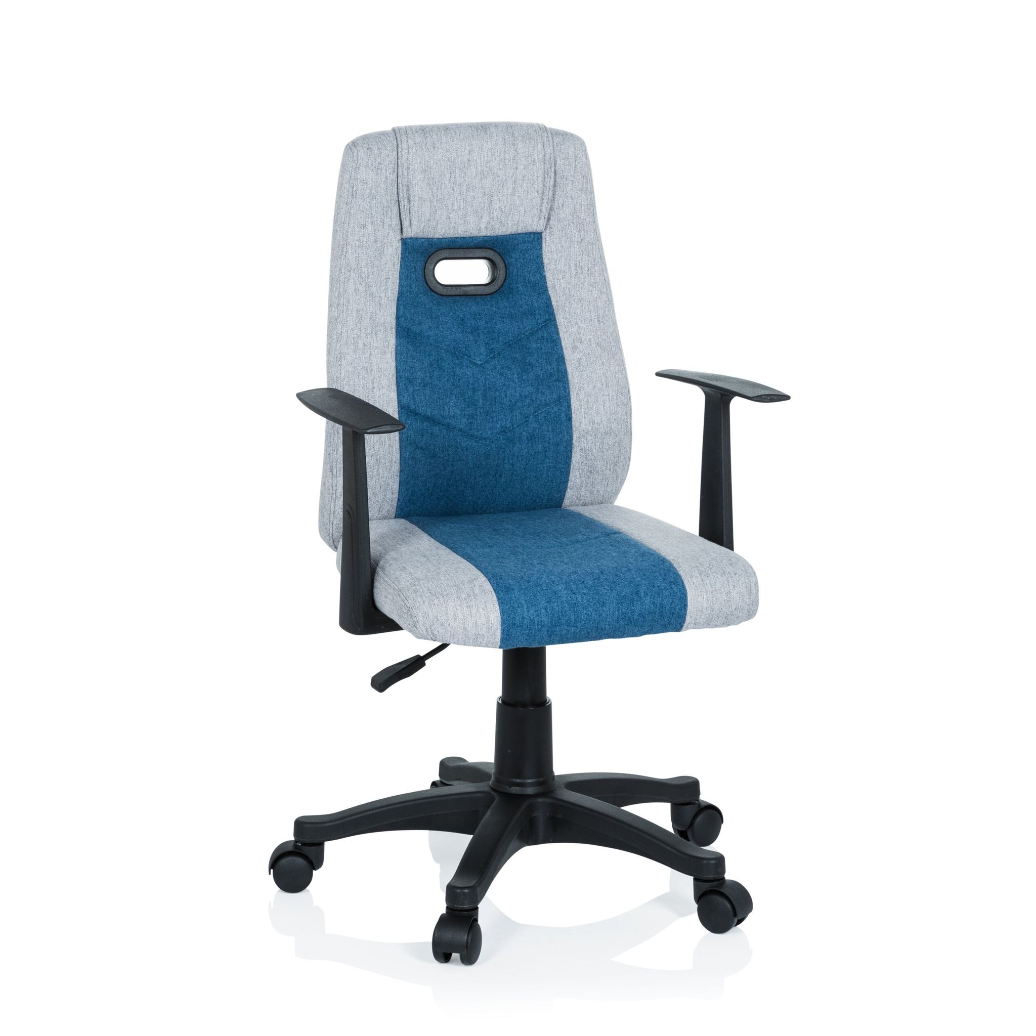hjh OFFICE 670931 Kinder Schreibtischstuhl KIDDY EXTRA Stoff Grau-Blau Drehstuhl Ergonomisch mit Armlehne - Bild 2