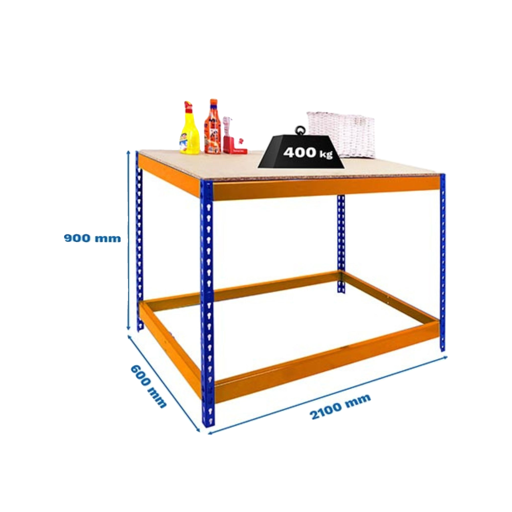 Simonrack Blau Werkbank Simonwork Basic 1, 210 × 60 × 90 Cm