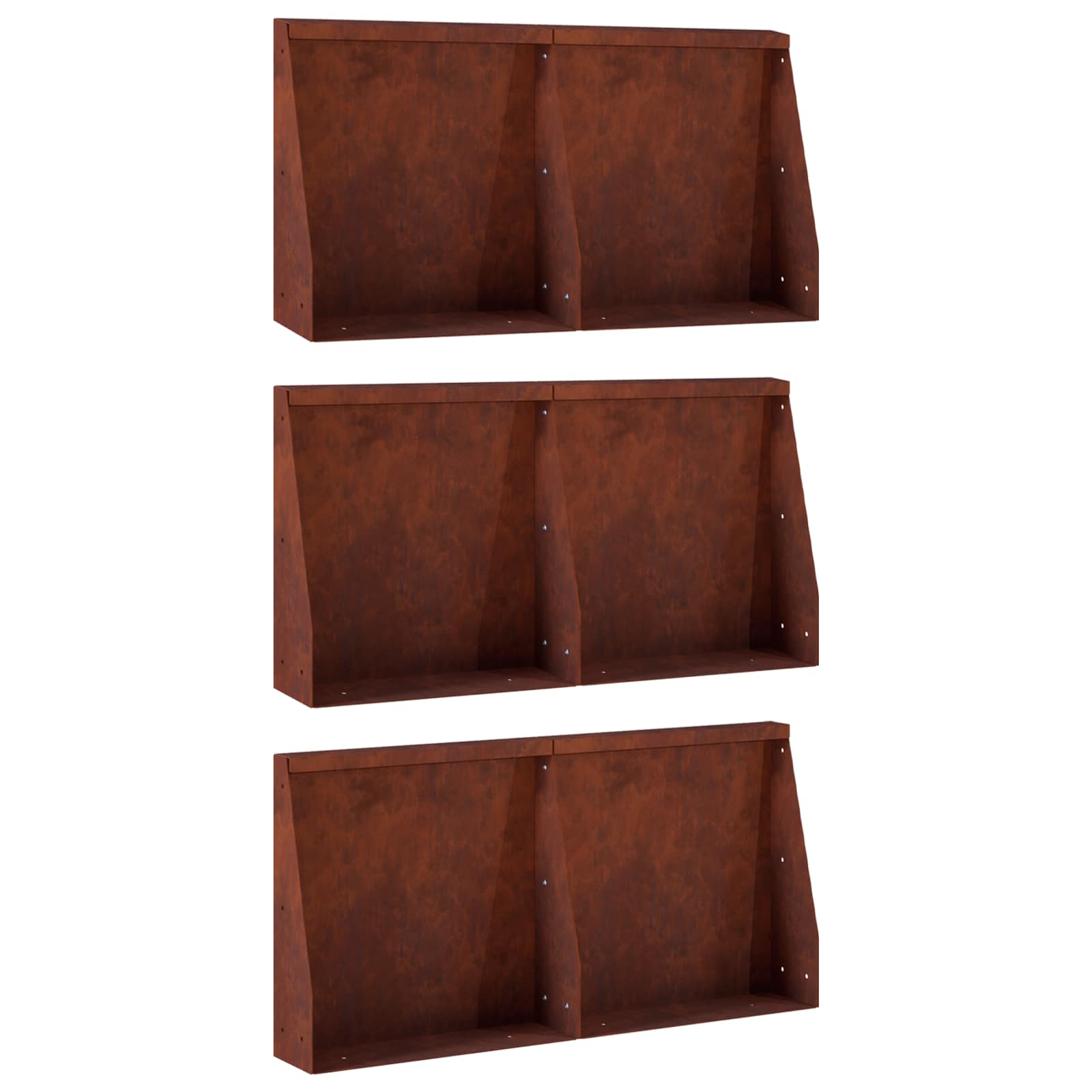 Vidaxl Rot Stützmauer 6 Stk. 40 X 12 X 40 Cm Wetterfeststahl Rostoptik