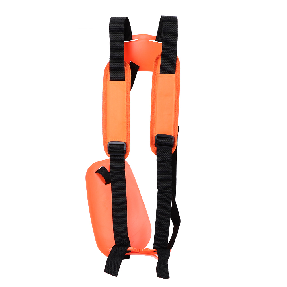 Harnais d'épaule double pour débroussailleuse, sangle rembourrée en nylon réglable, couleur orange