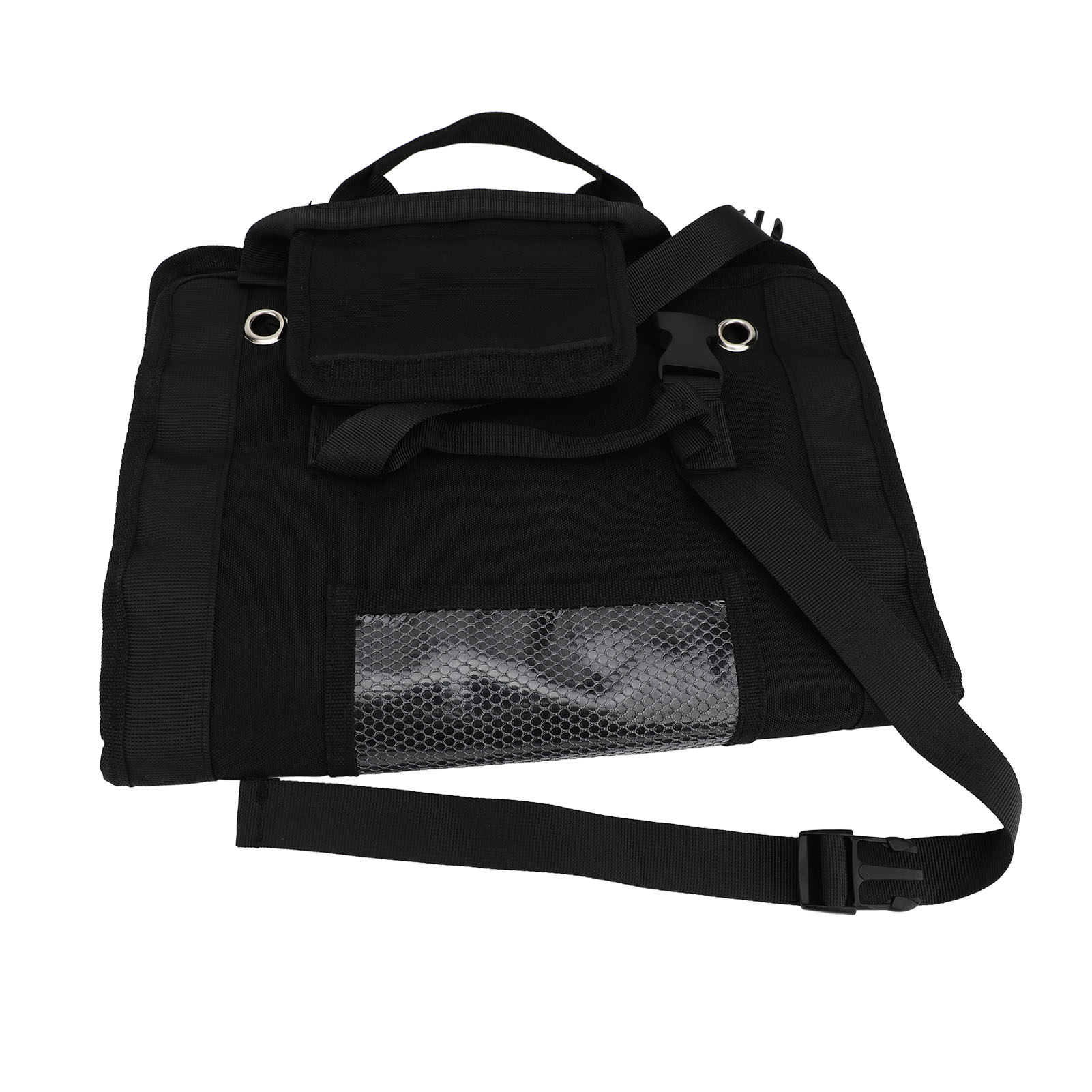 Sac à outils en rouleau en tissu Oxford noir, poches zippées, organisateur pour électricien