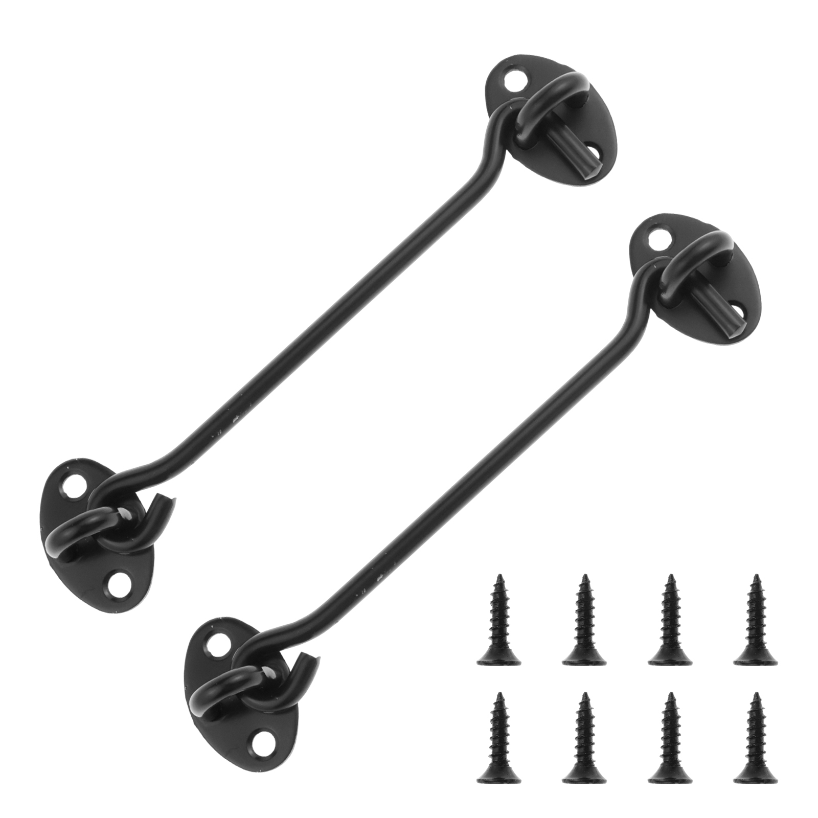 Crochet de porte-fenêtre en acier inoxydable noir, 15 cm, lot de 2