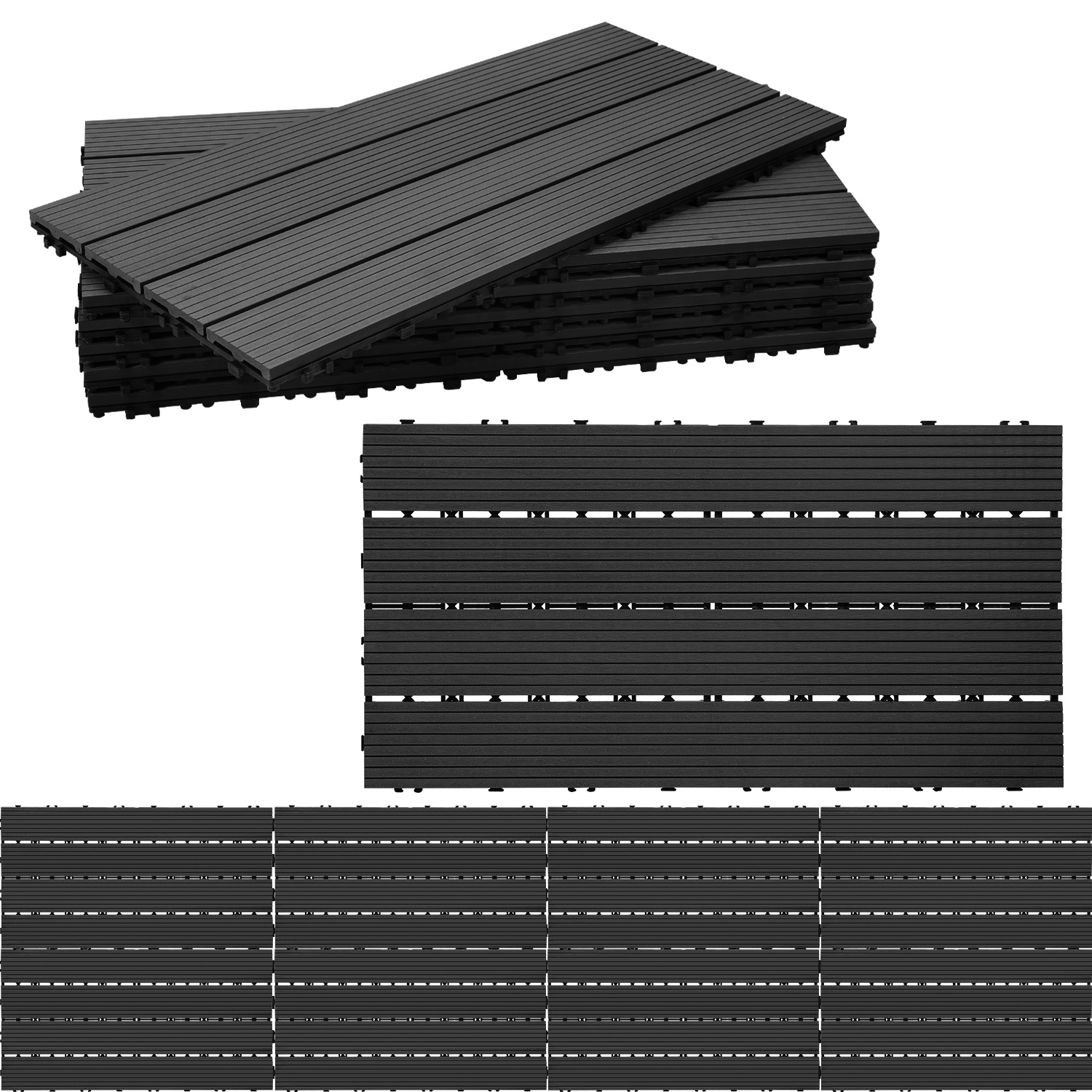 Jiubiaz 6 Piastrelle Per Patio, Pavimentazione Per Esterni, Pavimentazione In Composito, Balcone E Giardino 30x60 Cm