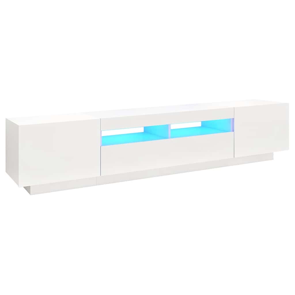Joom Mobelmall Anti-Blitz Weiße Vidaxl Tv-Schrank Mit Led-Leuchten Weiß 200X35x40 Cm - Image 2