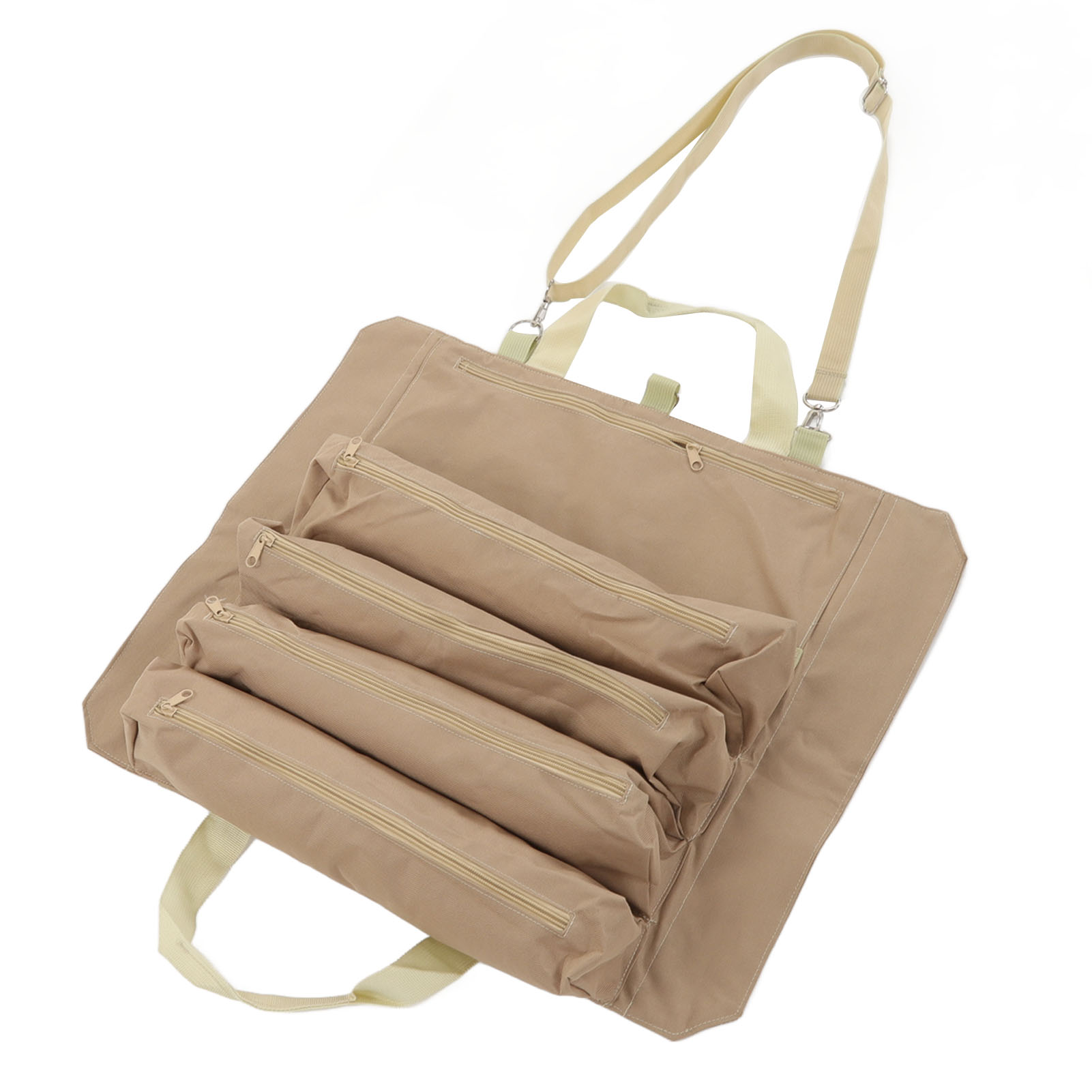 Sacoche à outils roulante pliable beige AUCO, rangement à poches multiples pour clés, transport portable
