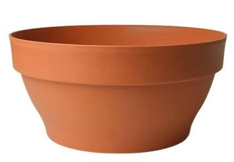 Super Merchant By Base Braun Lavendelfarbene Kunststoffschale Mit Terrakotta-Rand, 22 Cm
