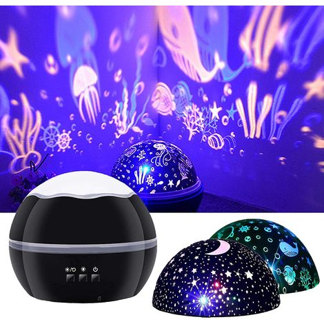 Luce Notturna Per Bambini, Proiettore Di Immagini Rotanti, Cielo Stellato, Oceano, Pesci, Delfini, Decorazione Per La Cameretta, Regalo Per Bambine E Bambini