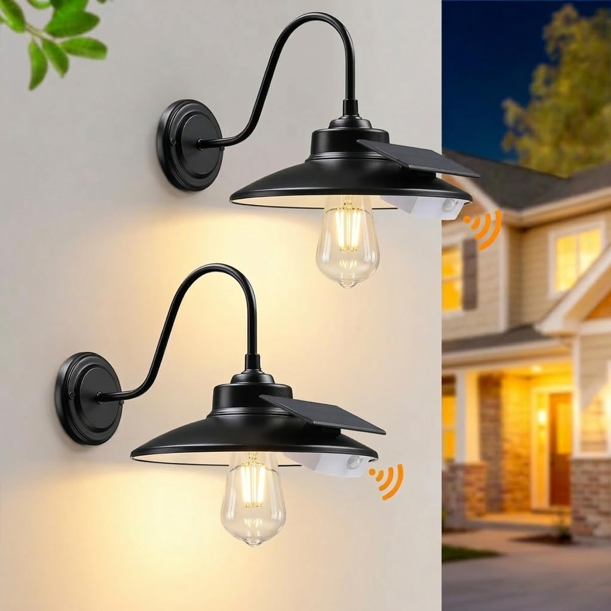 Lot De 2 Lampes Solaires De Grange Avec 3 Modes D'Éclairage Et