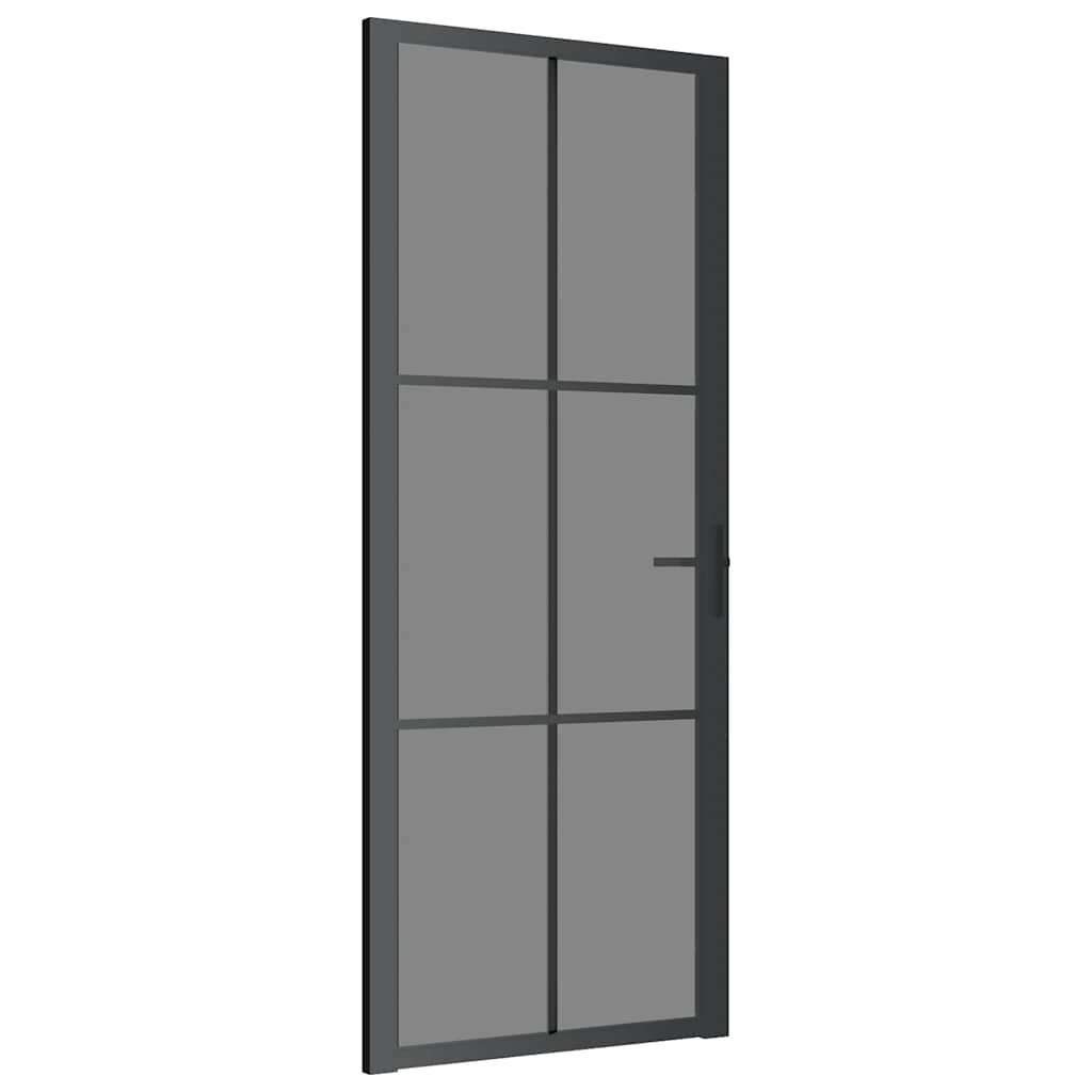 Interior Door 83x201.5 Cm Black Esg Glass And Aluminium Vidaxl