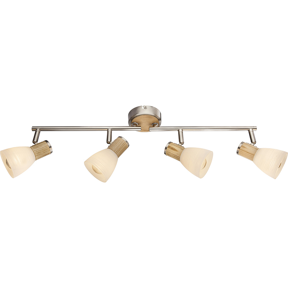 Holz Decken Strahler Leuchte Wohn Zimmer Beleuchtung Glas Spot Lampe Verstellbar Globo 54352-4