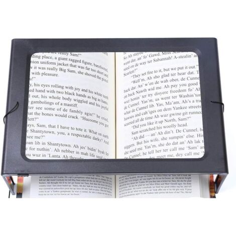 Loupe rectangulaire pliable pleine page 2,5X à mains libres, 12 LED, cadre ABS et lentille PVC
