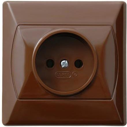 Ospel Akcent Einzelsteckdose B/U Braun Gp-1A/24