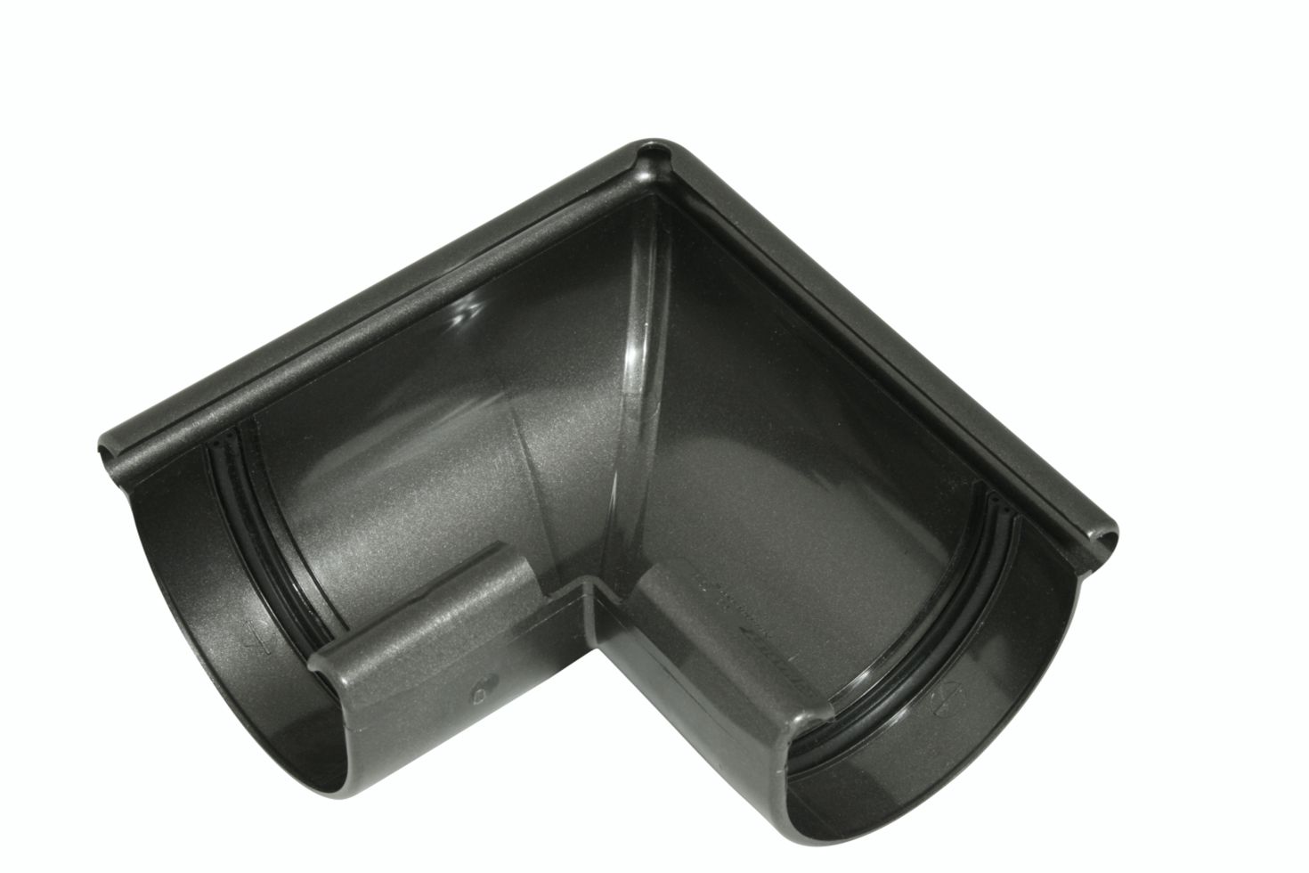 Marley - Rinnenwinkel Halbrund, Rg 75, Anthrazit-metallic, Außen