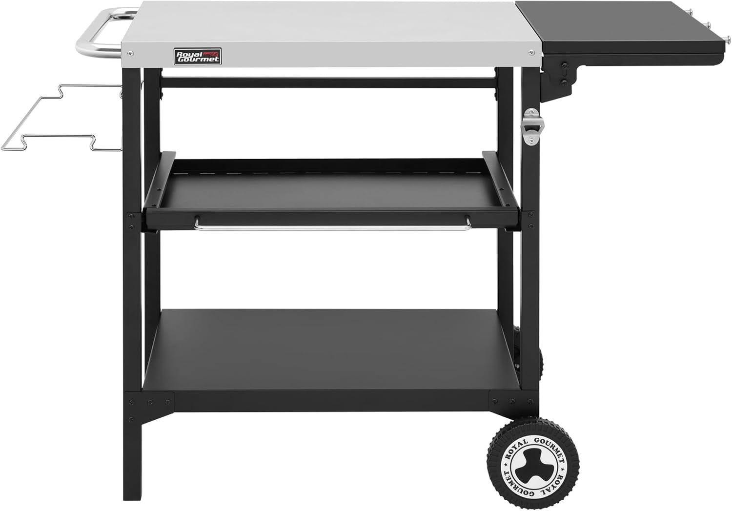 Desserte Extérieure Pour Plancha - 3 Étagères Chariot Pour Barbecue