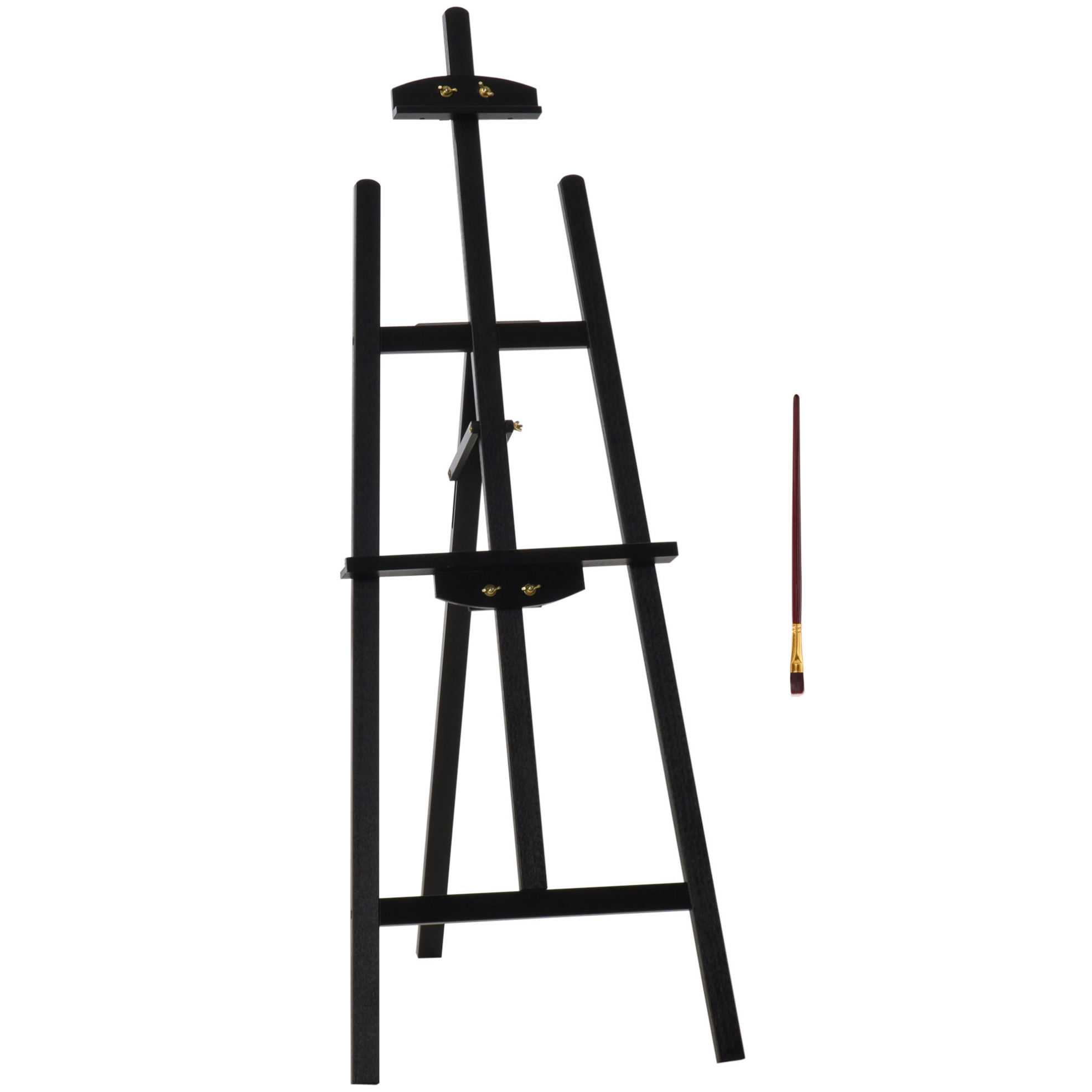 Chevalet pliable en pin, angle réglable jusqu'à 75°, hauteur 109 cm, noir