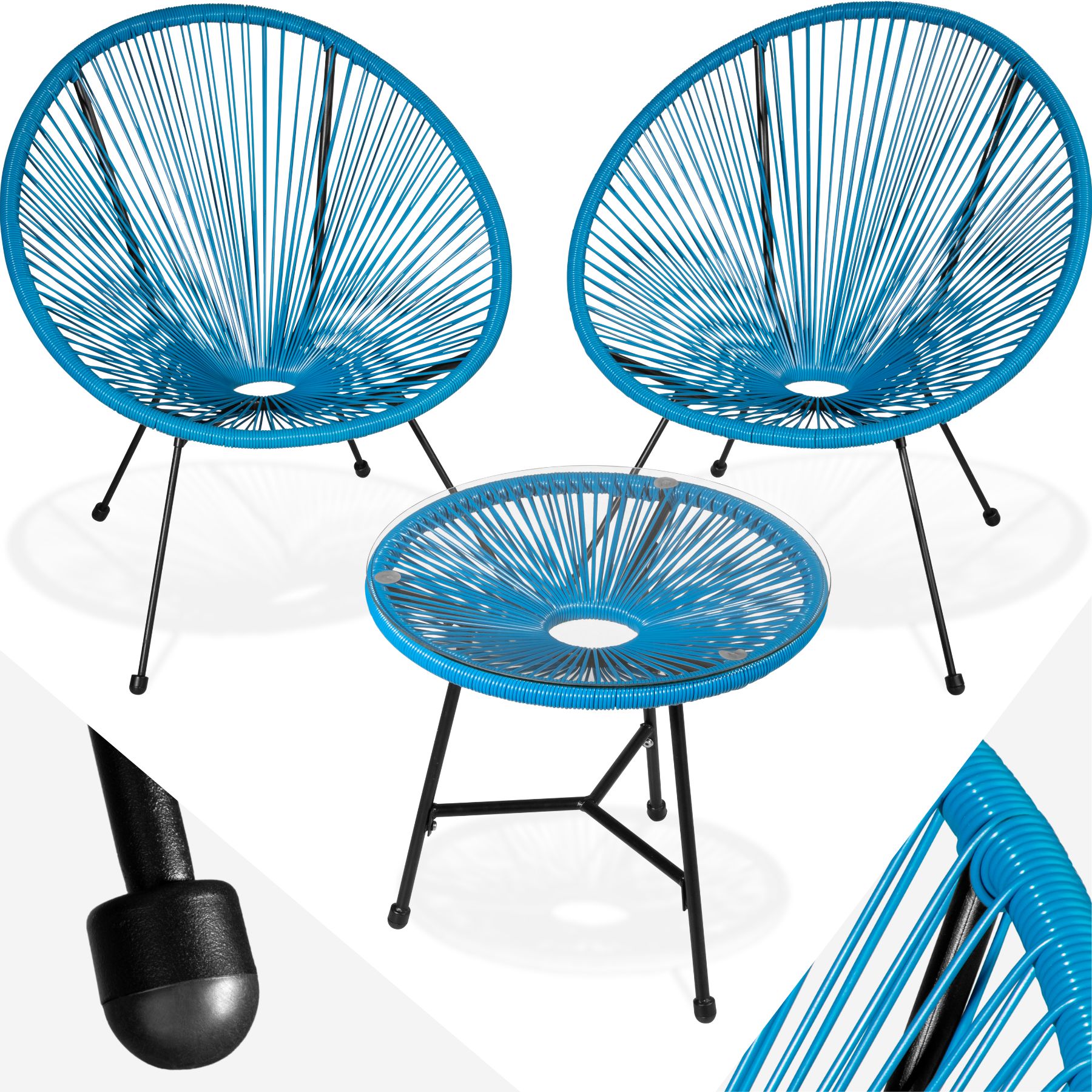 Ensemble Table Et Chaises De Jardin Santana - Bleu