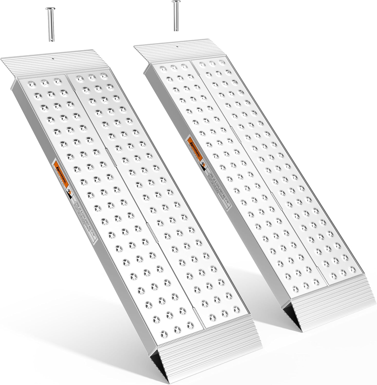 Rampe de chargement antidérapante en aluminium, 100x30 cm, capacité 680 kg, paire