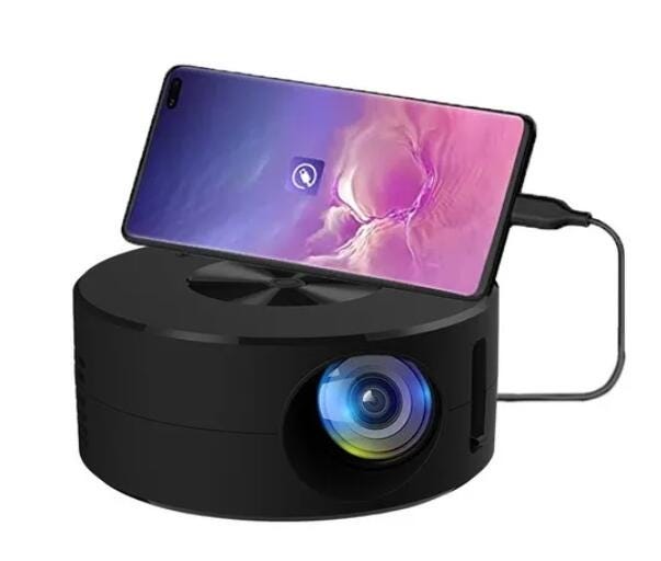 Mini Proiettore Per Cellulari, Proiettore Domestico Portatile Ultra-compatto, Proiettore Led Ad Alta Definizione 1080p, Ideale Per La Riproduzione Di Film E Video All'aperto.