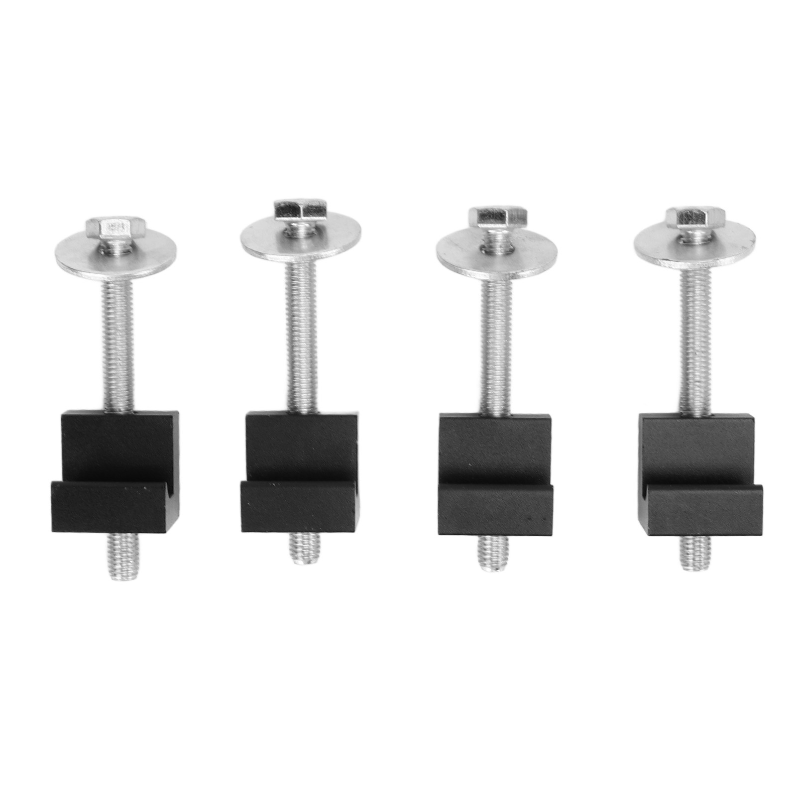 Crochets en J pour boîte à outils de pick-up, aluminium noir, fixation sans perçage, lot de 4