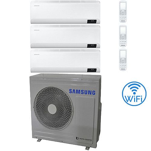 Climatizzatore Condizionatore Samsung Cebu R32 Wifi Trial Split Inverter 12000 + 12000 + 12000 Btu Con U.e. Aj080txj4kg/eu Novitá Classe A++/a+