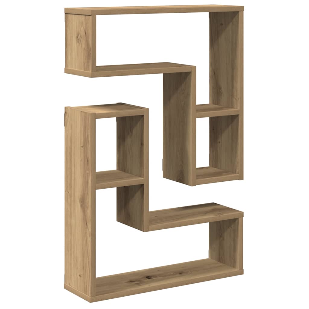 Vidaxl - Wall Cube Shelves 2 Pcs Artisan Oak 50x15x50 Cm Engineered Wood