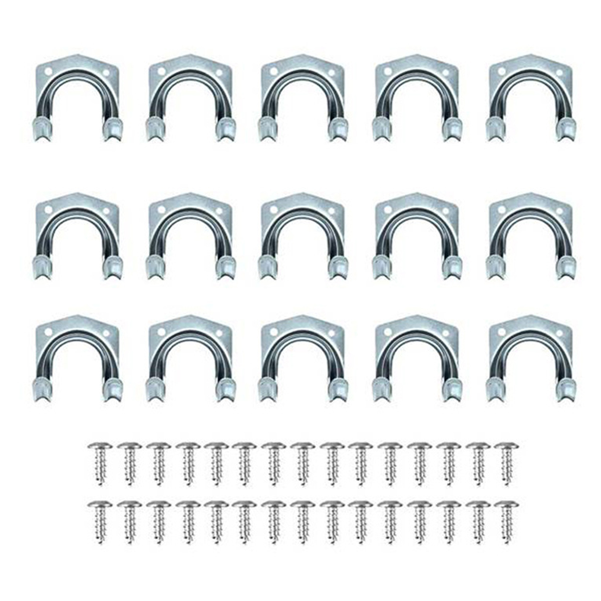 Crochet de rangement utilitaire en métal galvanisé, universel pour outils de jardin, lot de 15