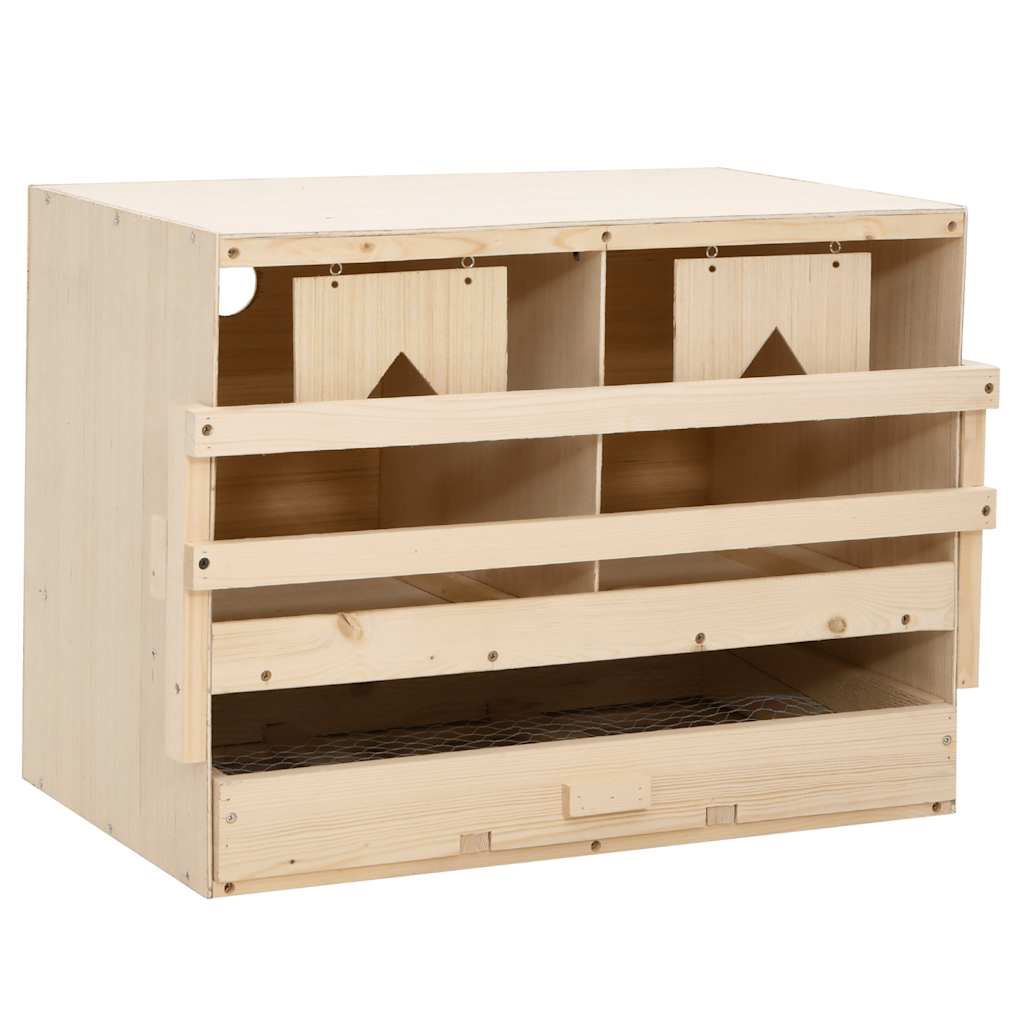 Chicken Laying Nest 2 Compartments 63x40x45 Cm Solid Pine Wood Vidaxl