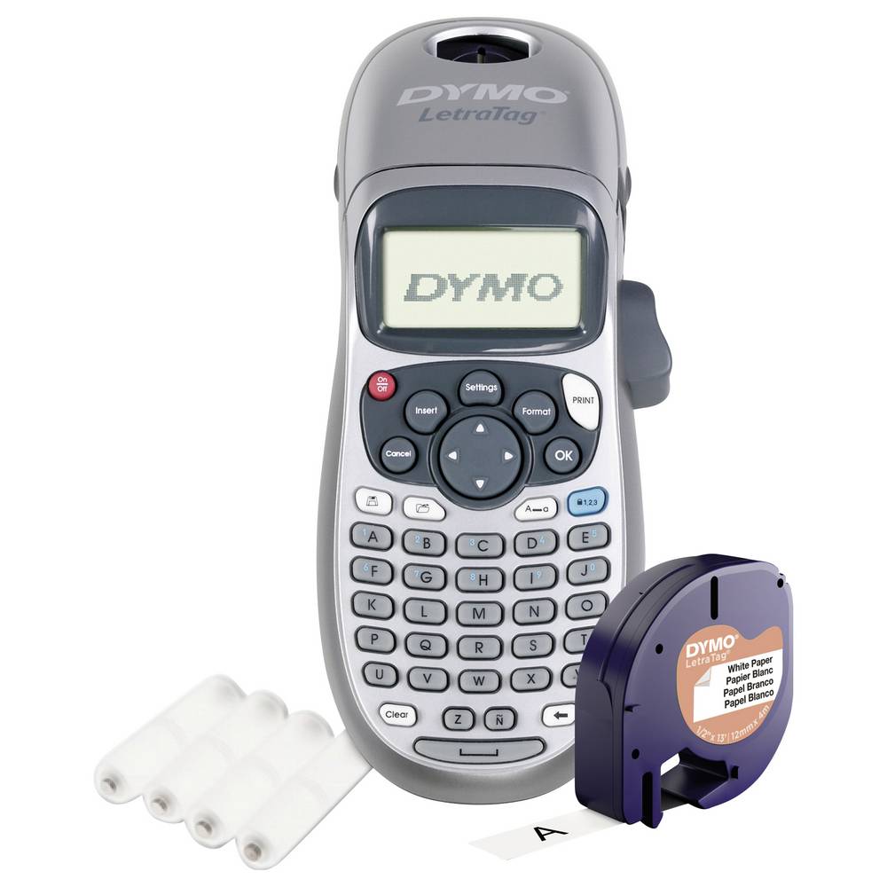 DYMO LetraTag LT-100T Etichettatrice | Macchina etichettatrice palmare | Tastiera ABC / Display LCD a 13 caratteri | Ideale per casa o ufficio | Argento