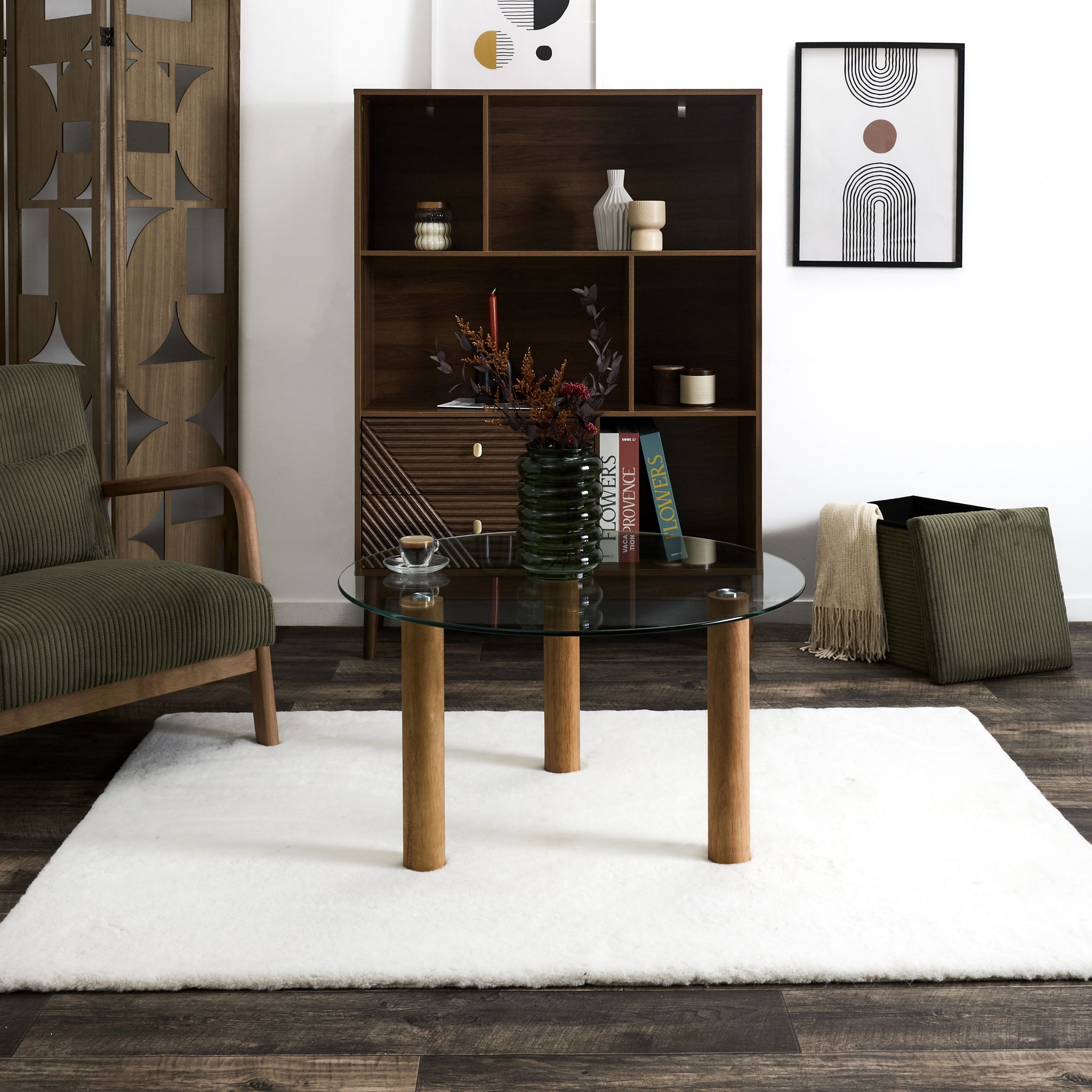 The Home Deco Factory - Table Basse Ronde En Verre Trempé