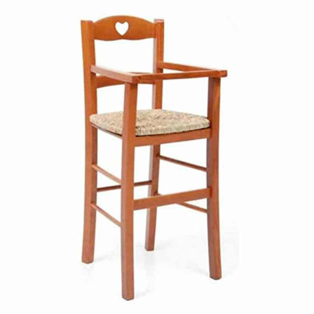 Okaffarefatto - Chaise Haute En Bois Couleur Cerise Avec Siège En