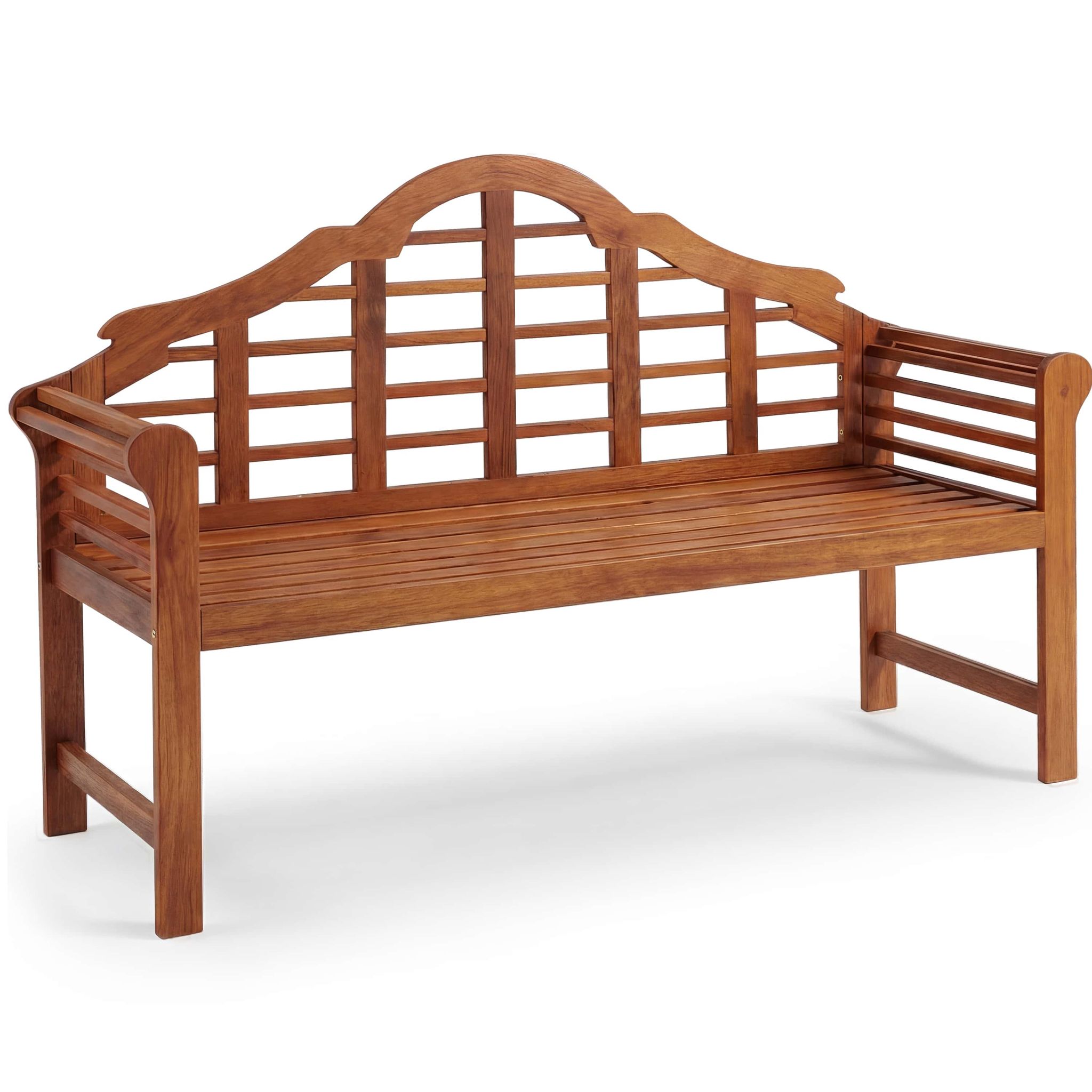 Casaria® Gartenbank Wetterfest Holz Fsc®-zertifiziert 320kg Belastbar 2-sitzer Armlehne Rückenlehne 135x55cm Garten Balkon Holzbank Eukalyptus Braun
