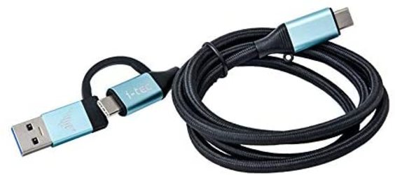 I-Tec Usb-C Auf Usb-C Kabel Mit Integriertem Usb 3.0 Adapter Schwarz C31usbcacbl - Bild 4