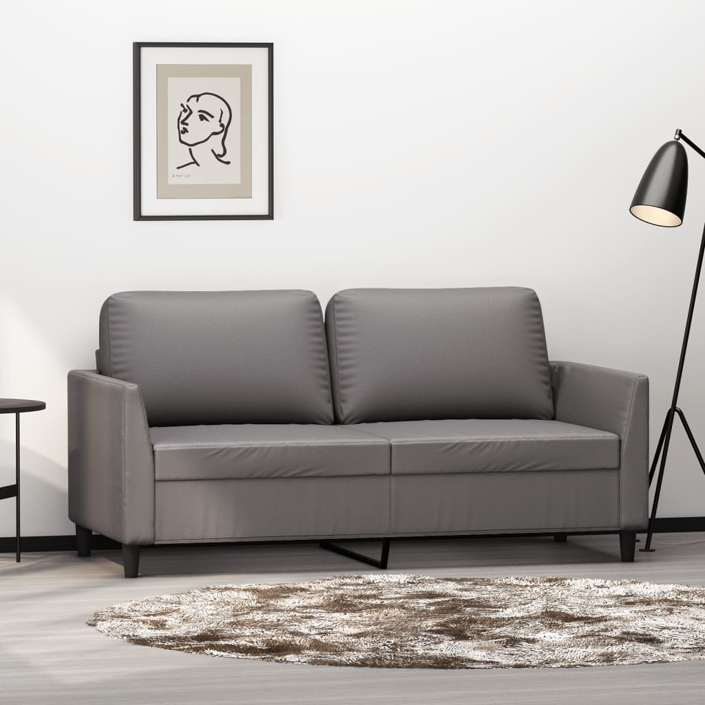 Grau 2-Sitzer-Sofa 140 Cm Kunstleder Vidaxl - Bild 3
