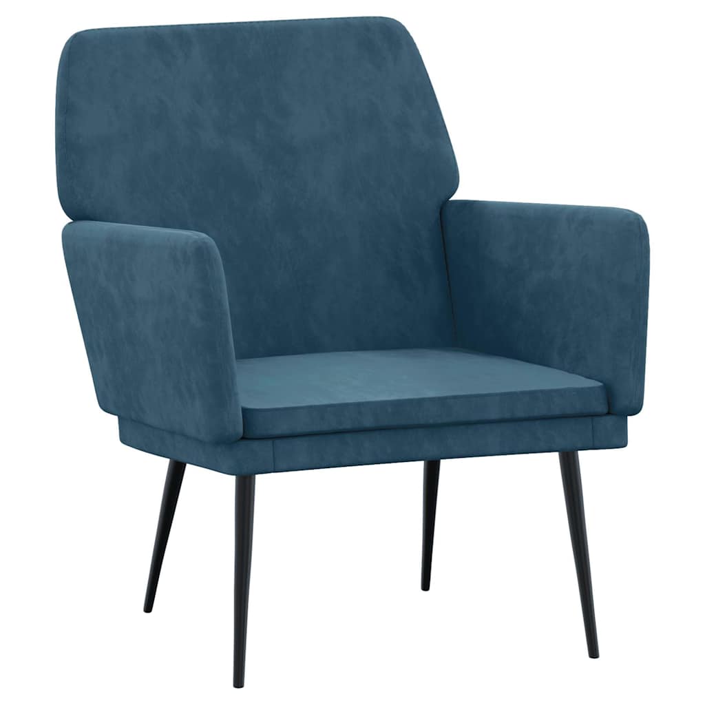 Armchair Blue 62x79x79 Cm Velvet Vidaxl