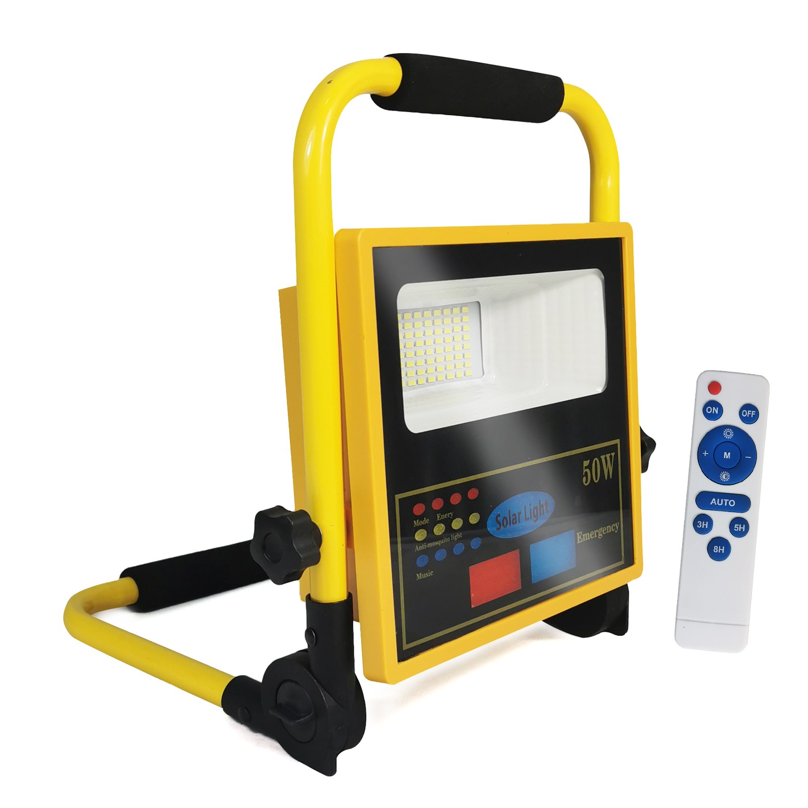 Proiettore Da Esterno 50w 6000k Luce Fredda. Proiettore Led Smd Portatile Con Telecomando. Controllo Solare. Luce Di Emergenza. Luce Per Zanzare