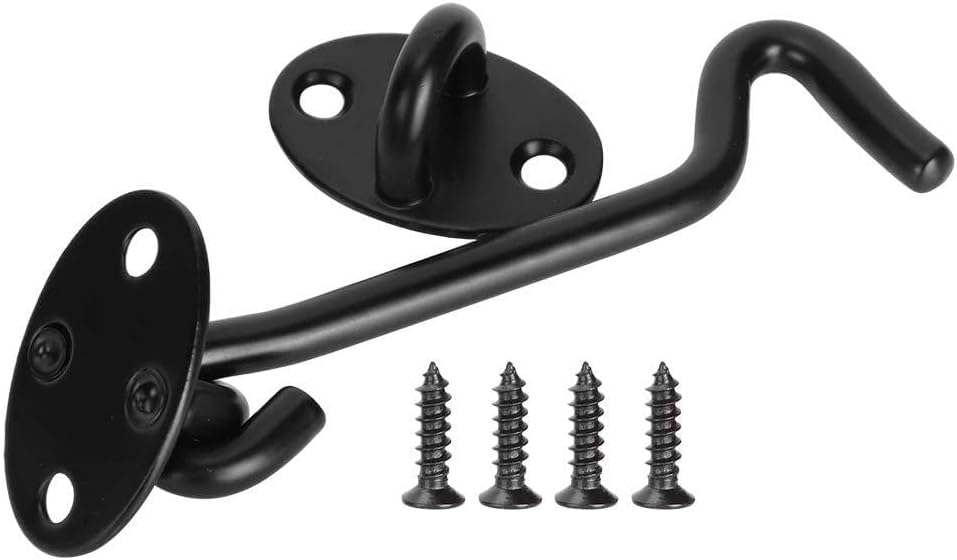 Crochet de fenêtre en acier inoxydable, loquet de cabine robuste, noir