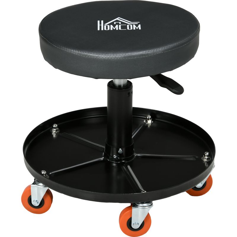 Tabouret de mécanicien réglable en hauteur, siège pivotant avec plateau segmenté, charge 100 kg