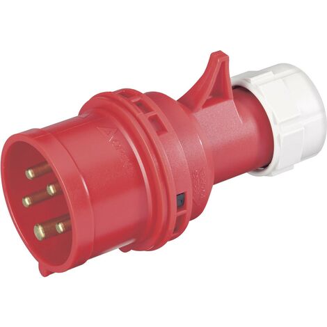 Pce Rot Netzstecker + Netzkupplung, Cee Drehstromstecker Stecker Shark 400V 16A Ip44 015-6 (Cee 16/5) - Bild 2
