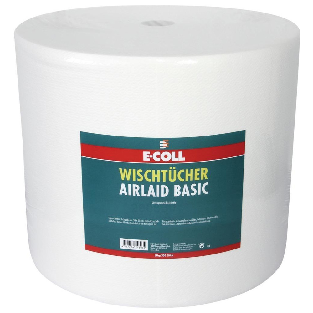 E-Coll Weiß Wischtuch Airlaid Basic 500 Blatt 30X38mm