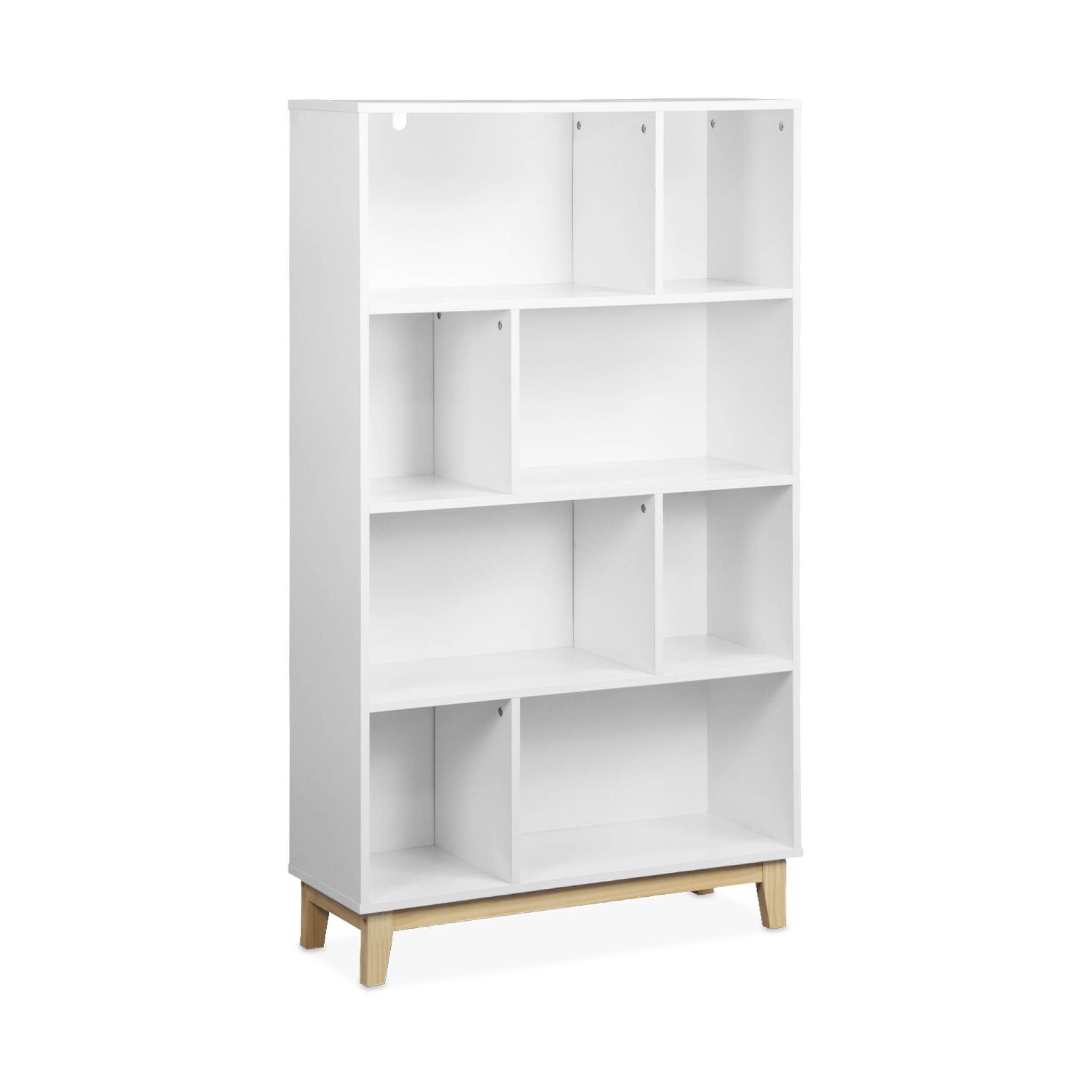 Sweeek - Bibliothèque Scandinave Blanche. Étagère Asymétrique - Floki