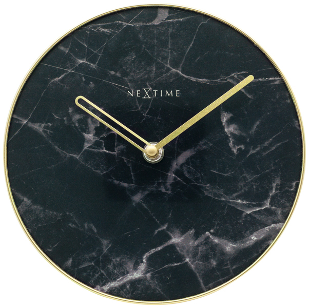 Nextime Schwarz Tisch- Wanduhr Marble Table Ø 20 Cm Wanduhren