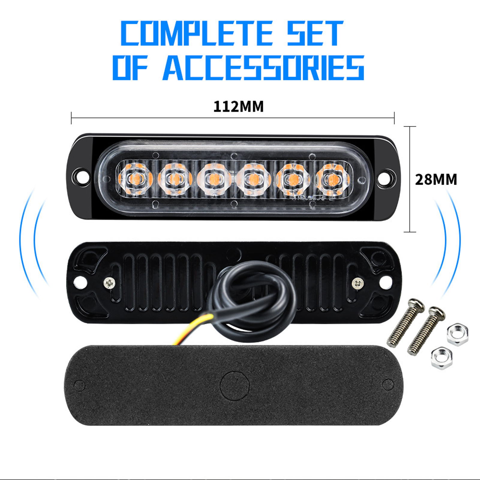 Luci Di Segnalazione Stroboscopiche A Led 12-24v, 2 Pezzi, Barra Luminosa Di Emergenza Lampeggiante Per Auto, Camion, Furgoni, Atv, Suv, Yacht