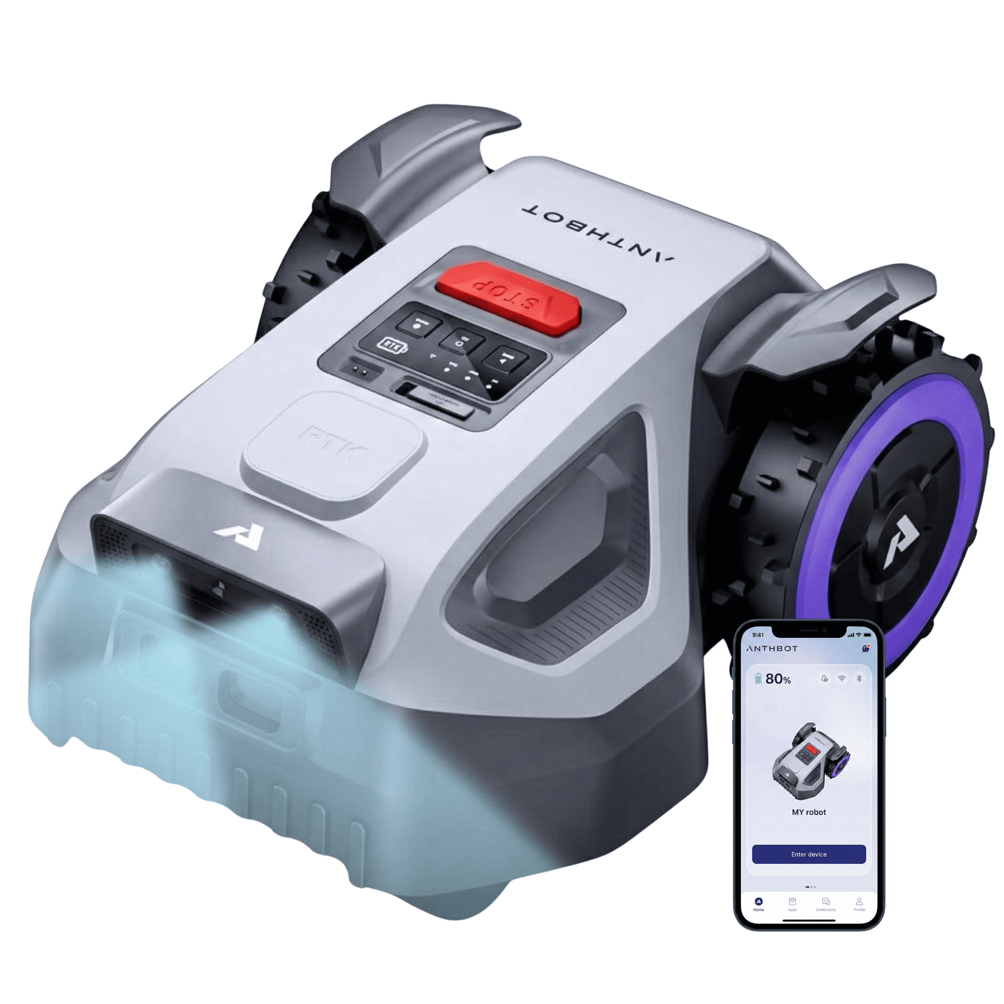 Anthbot M5 Mähroboter Ohne Begrenzungskabel Für 500 M², Vollband-Rtk & Ki-Vision, Auto-Kartierung, 45% Steigung