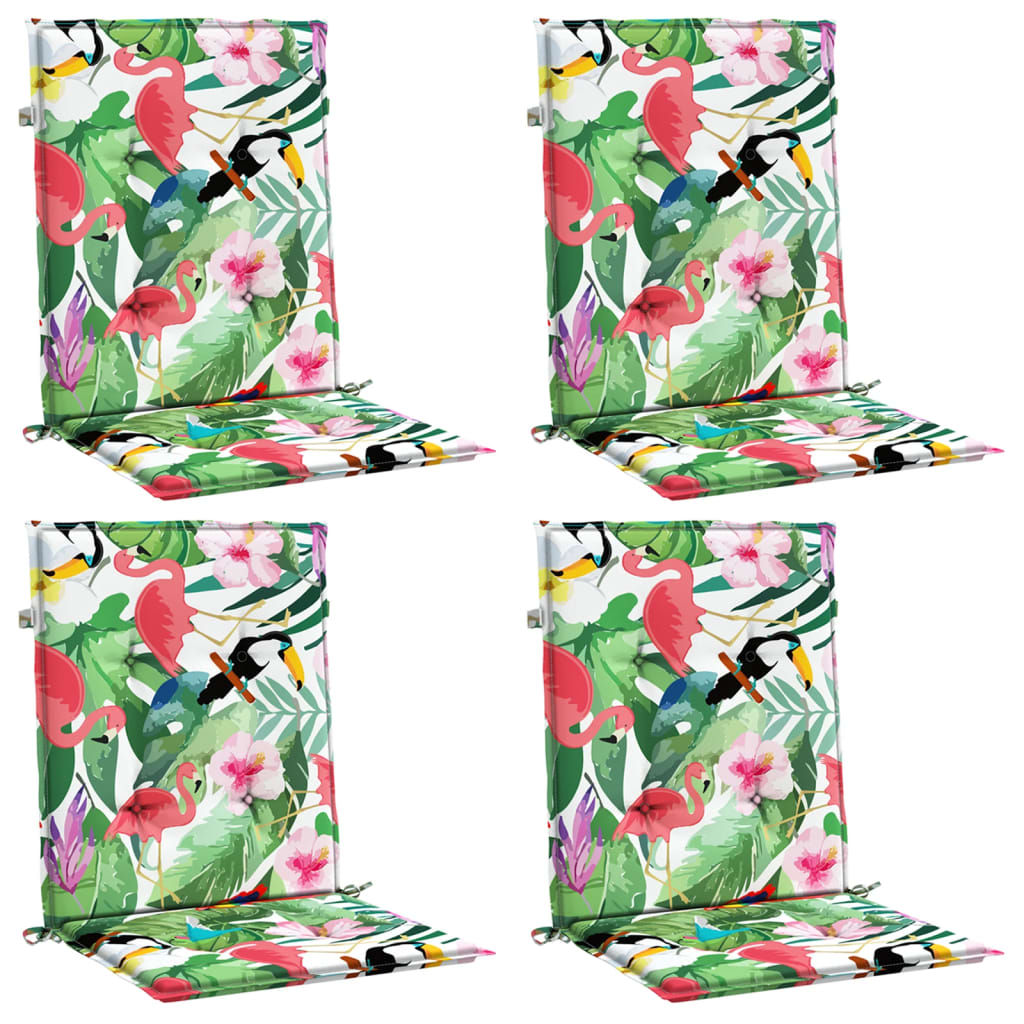 Lowback Chair Cushions 4 Pcs Multicolour Fabric Vidaxl